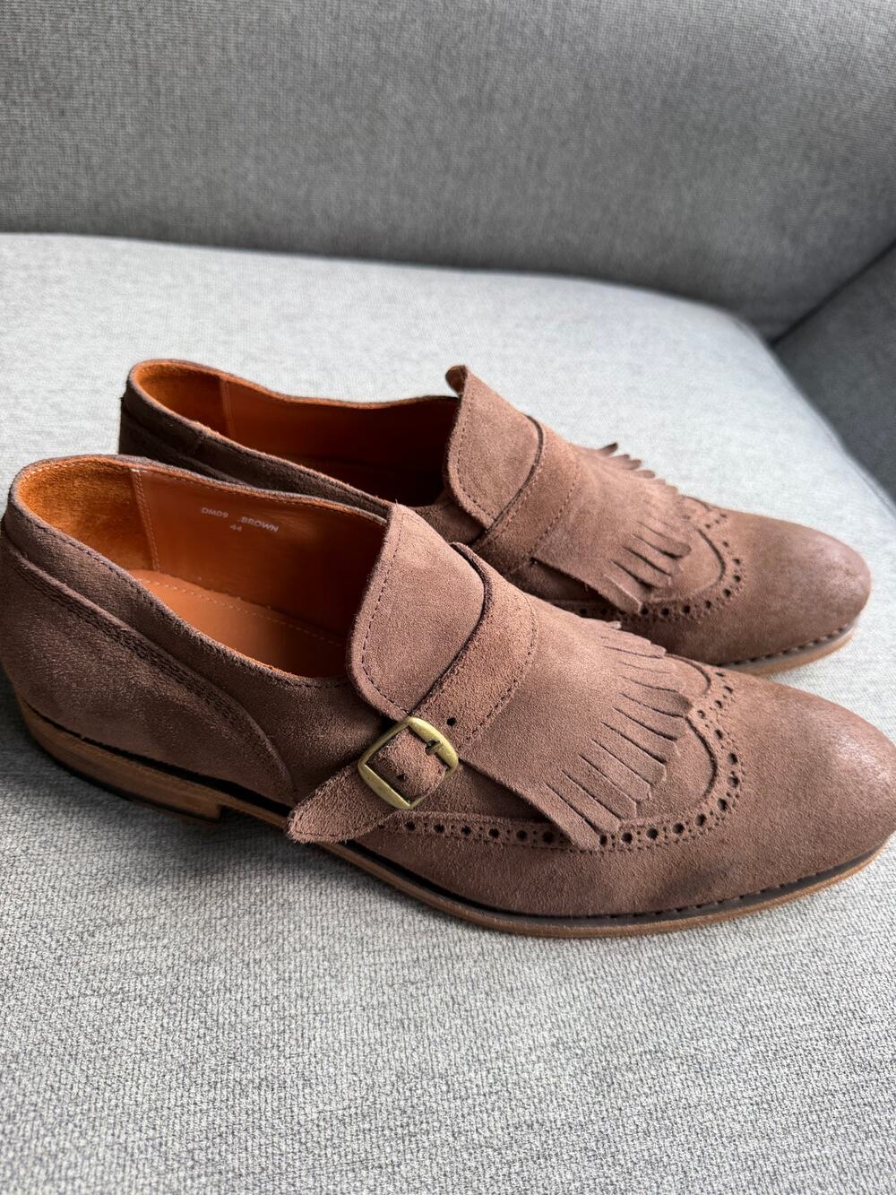 Blackstone Men’s Brown Suede Leather Loafers Buckles Men's 44 US 10.5